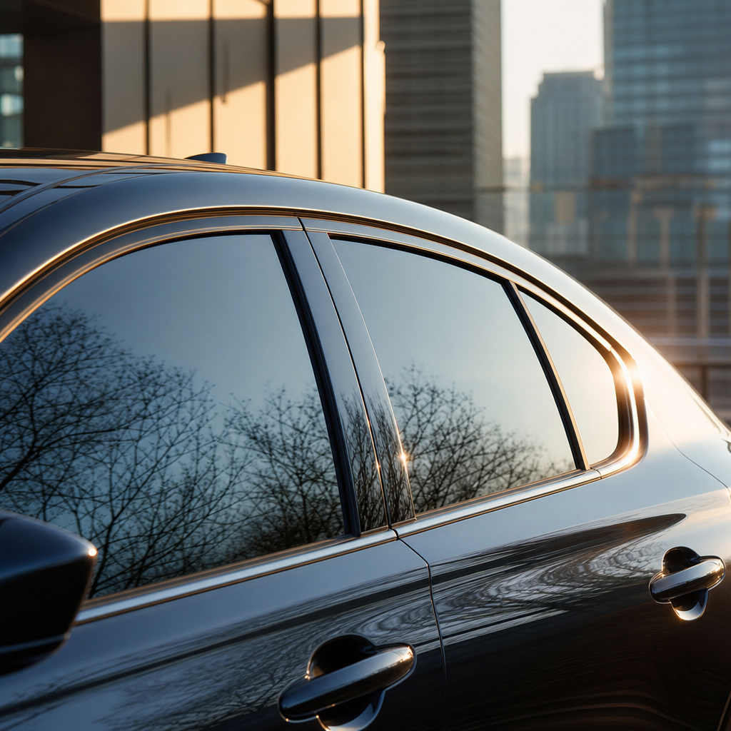 Premium ceramic window tint film on luxury sedan